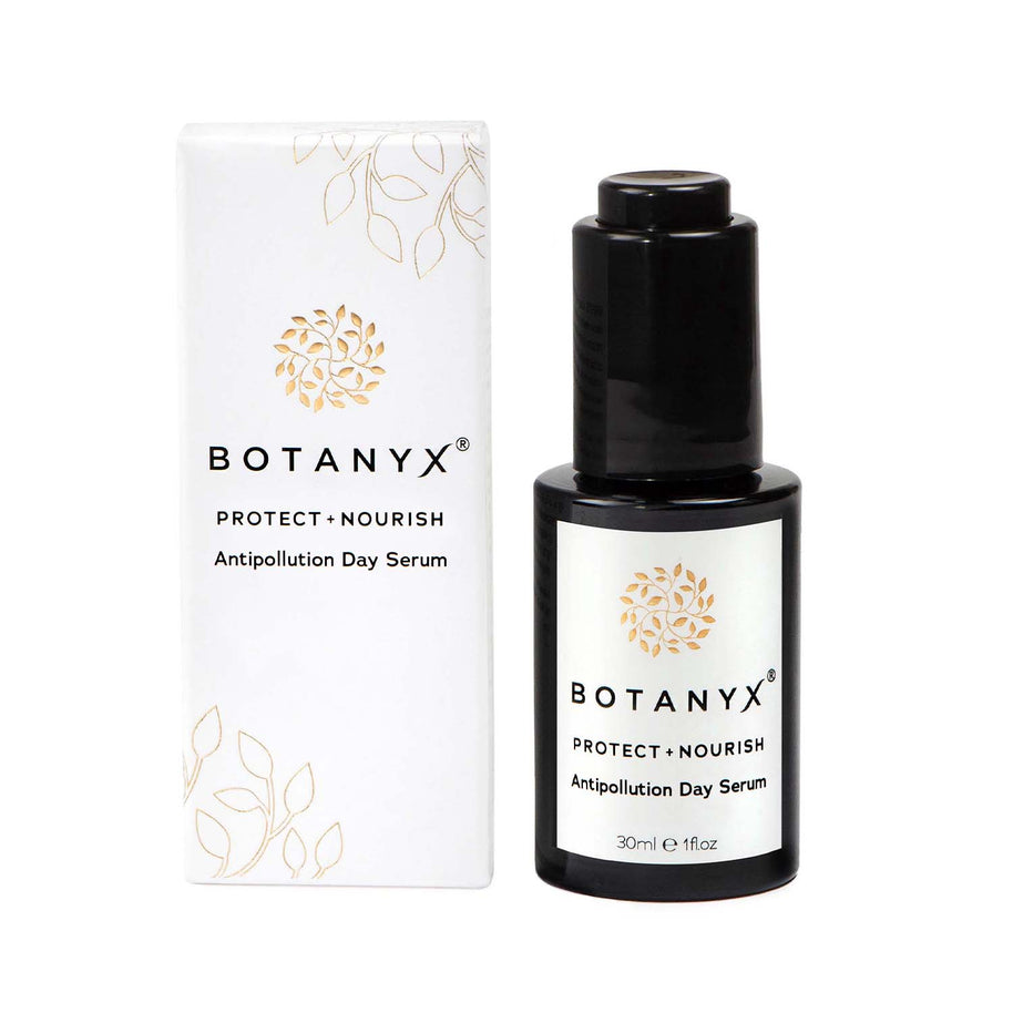 Botanyx Antipollution Day Serum bottle and packaging on a white background