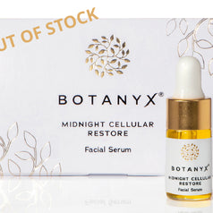 Botanyx Midnight Cellular Restore Facial Serum with packaging in the background